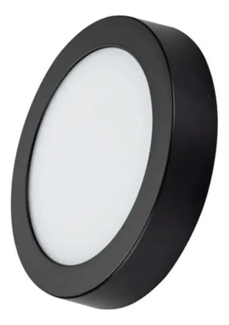 PANEL DE MONTAR REDONDO 6W NEGRO LUZ CALIDA