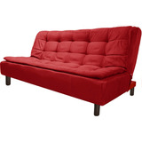 Futón Sofá Cama Sillón Sala Sofácama Minimalista Color Rojo