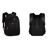 Mochila Executiva Para Notebook Alça Acolchoada Yepp Unissex Cor Preto Desenho Do Tecido Liso