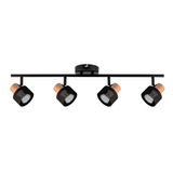 Aplique De Pared O Techo Nordico 4 Luces Negro