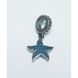 Charms Tipo Padora De  Plata Pulsera Estrella Plata Celeste