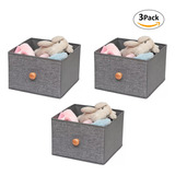 Pack 3 Cajas Cubo Organizador Plegable Tela Closet Ropa