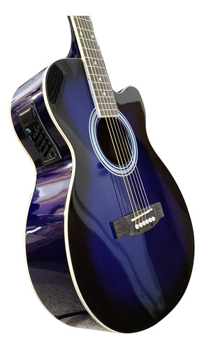 Guitarra Electroacústica Segovia Sgf238celbr Azul Rey Abeto Material Del Diapasón Otros Orientación De La Mano Diestro