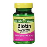 Biotina 10.000 Mcg + Queratina ( Spring Valley ) 60 Cps