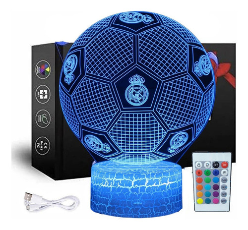 Vectores Lampara Luces 3d Led Acrilico Nocturna Niños Fútbol