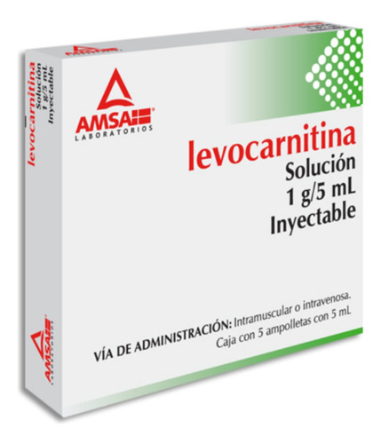 Levocarnitina Inyectable 1 G / 5 Ml Caja Con 5 Ampolletas