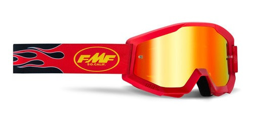 Goggles Para Motociclista Powercore Flame Rojo Rojo Lens