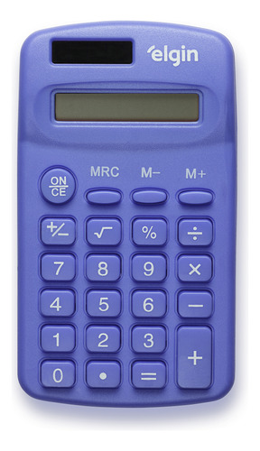 Mini Calculadora De Bolso 08 Dígitos Elgin Portátil Azul
