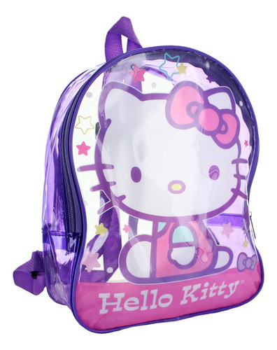 Sanrio Mochila Escolar Hello Kitty Transparente Morado 83357