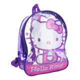 Sanrio Mochila Escolar Hello Kitty Transparente Morado 83357