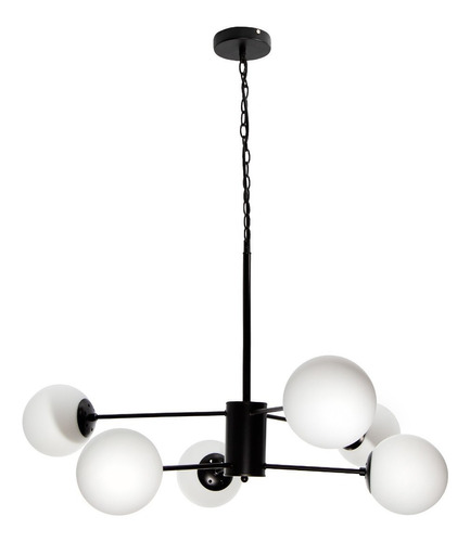 Lámpara Colgante Moderno Negro 40w E27 6 Luces Lumimexico 22770-2