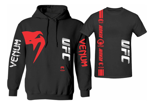 Kit De Sudadera + Playera Mod 5 Venum Ufc Estampado En Vinil