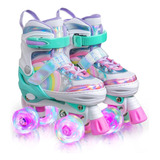 Patins 4 Rodas Infantil Ajustável Led Nas Rodas