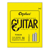 Cuerdas Orphee Tx630 Para Guitarra Acústica, 10 Unidades