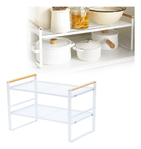 Estante Organizador De Cocina Y Baño De Ajustable 2 Nivele