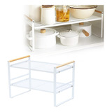 Estante Organizador De Cocina Y Baño De Ajustable 2 Nivele