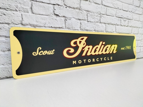 Letrero Indian Motorcycle Fabricado De Metal