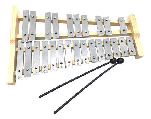 Xilofone De Alumínio Com 25 Teclas, Glockenspiel, Compacto,