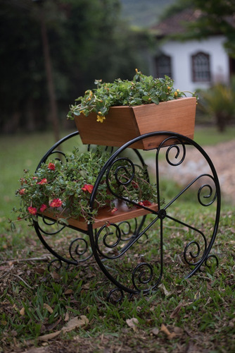 Carrinho Jardineira Floreira Madeira Maciça Vaso Promoção