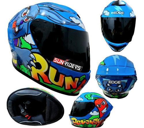 Casco Integral Frankie Revenge Certificado Dot Azul Motos