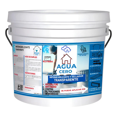 Sellador Impermeabilizante Transparente Agua Cero 4 Litros Azul Transparente