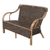 Sillon 2 Cuerpos Markisa Oscuro Rattan Y Fibra Natural