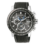 Reloj Eco Drive Mod Wat9071-07e Hombre Citizen Color De La Correa Negro Color Del Bisel Negro Color Del Fondo Negro