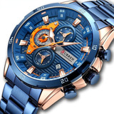 Reloj Deportivo Curren 8395 Para Hombre, De Cuarzo, Acero In