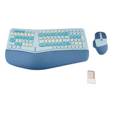 Combo Ergonómico 2.4g Usb Wireless Keyboard And Mouse Con Al