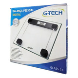 Balança Corporal G-tech Glass 11 Digital Doméstico Vidro Temperado Moderno 180kg Banheiro Cor Branco