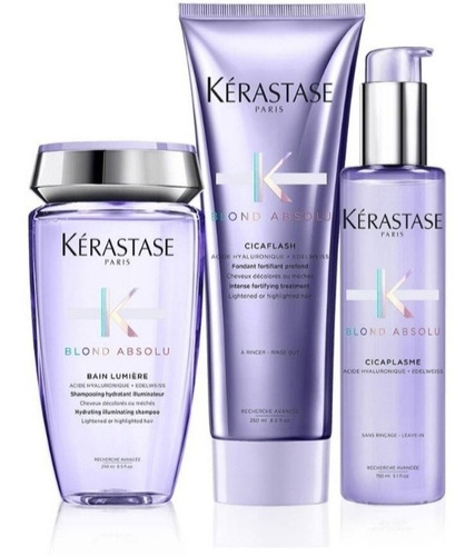 Kerastase Kit Blond Absolu Shampoo + Enjuague + Serum Rubio