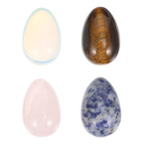 Crystal Chakra Thumb Stone Egg, 4 Unidades