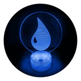 Lámpara 3d Azul Magic I Base Agrietada Control + Pilas