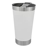 Copo Térmico 473ml Com Tampa E Abridor Aço Inox Cor Branco Branco