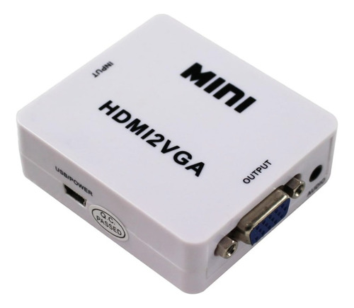 Adaptador De Convertidor De Audio Y Video Tv Hdmi A Vga 1080