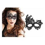 Máscara De Encaje Halloween Para Mujer (negro)