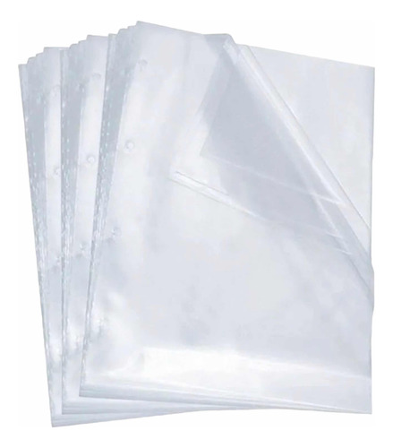 100 Envelope Saco Plástico Fino A4 P/pasta Catalogo 4 Furos