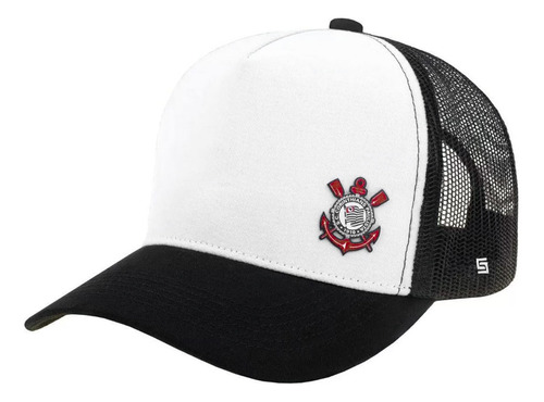 Boné Corinthians Silk Frontal E Bordado Traseiro Trucker