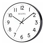Reloj De Pared Bulova Office Mate, 16  , Blanco Y Negro