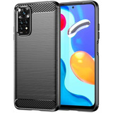 Funda Fibra Carbono Para Xiaomi Redmi Note 11 Pro + Vidrio