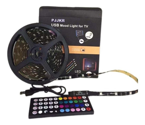 Fita De Led Usb Rgb 5metros Controle Embutido P/ Tv Pc