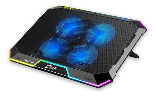 Base Refrigerante Gamer J&r Brjr-014 4 Fan 5 Niveles Rgb