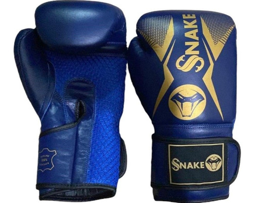 Guantes De Box Super Premium Snake 100% Piel Con Velcro