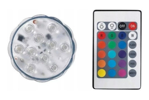 Luz Led Rgb Sumergible Piscina 16 Colores Control Decoración