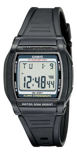 Reloj Casio  Eaw-w-201-1av  Men's W201-1av Cronógrafo  Resis