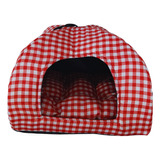 Cama Pet 2x1 Casinha Cabana Toca Cães Gato Almofada Xadrez