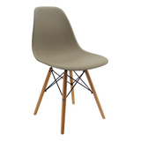 Silla Eames Para Comedor, Sala, Con Patas En Madera Estructura De La Silla Beige