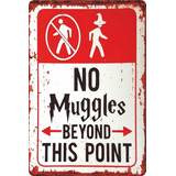 Cartel Chapa Decorativa Harry Potter No Muggles 20x30cm
