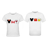 Poleras Estampadas De Pareja Mickey Y Minnie