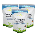 Colágeno Hidrolizado Puro Vitamina C Y Magnesio 300 Grs 3 Pz